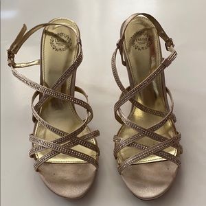 Women’s bridal gold heels size 9.5